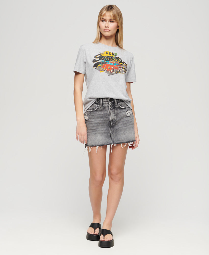 La Vintage Logo Graphic Relaxed Tee Flake Grey Marle | Flake Grey Marle