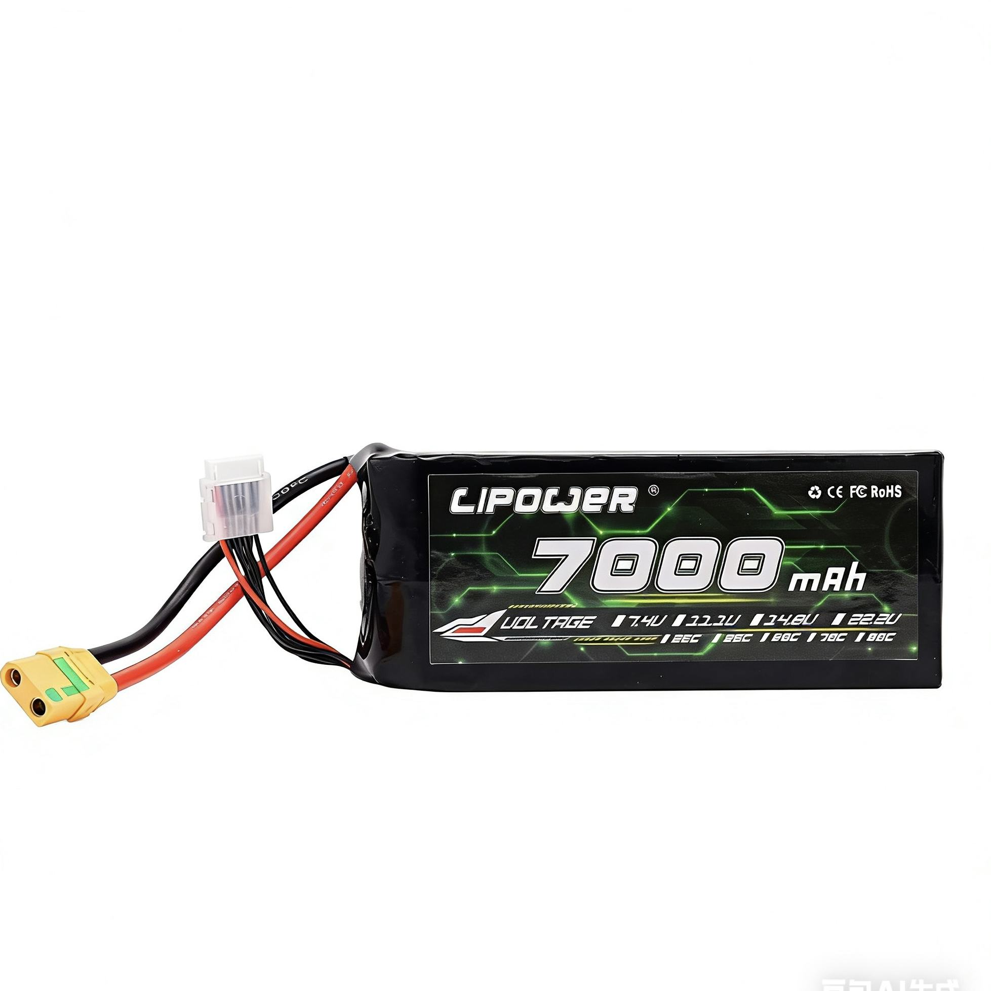 75C/100C 7000 mAh rechargeable 3S/4S/6s lithium battery pack  drone fat battery - lipowbattery