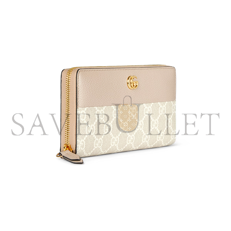 GUCCI BI-COLOR GG MARMONT ZIP AROUND WALLET 456117 (19*10.5*2cm)