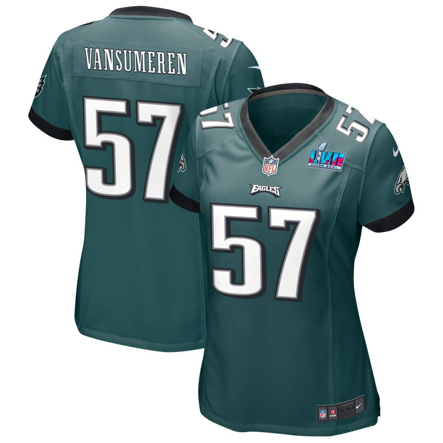 Ben VanSumeren Philadelphia Eagles  Women's Super Bowl LVII Game Jersey - Midnight Green