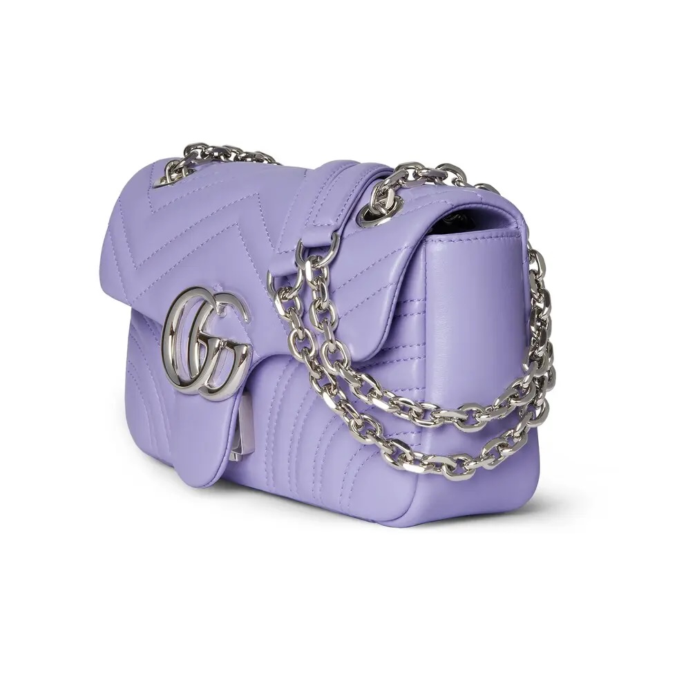 TOP GUCCI GG Marmont Bag 22x 12.5x 6 cm - Light Purple