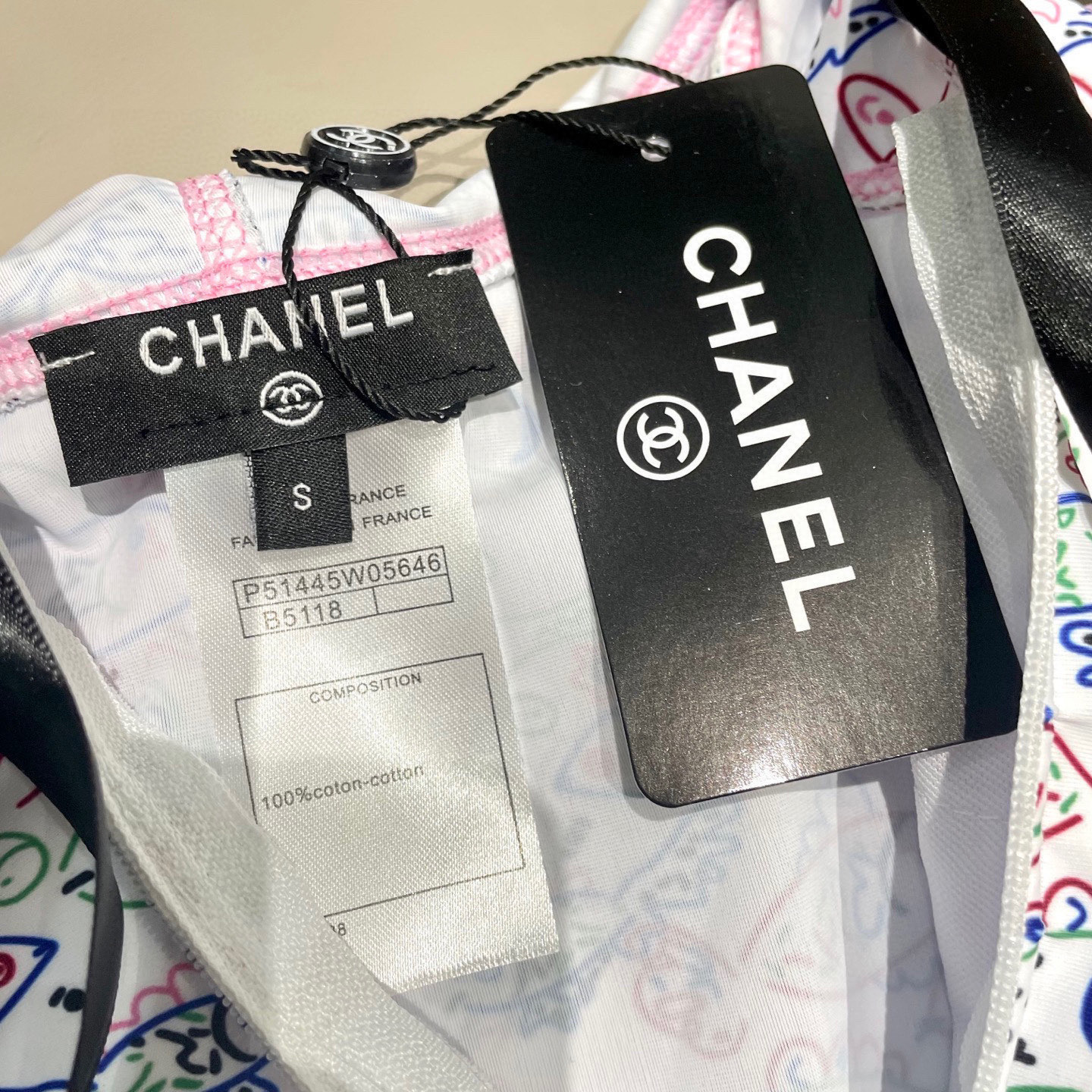 TOP CHANEL One-Piece Swimsuit - White