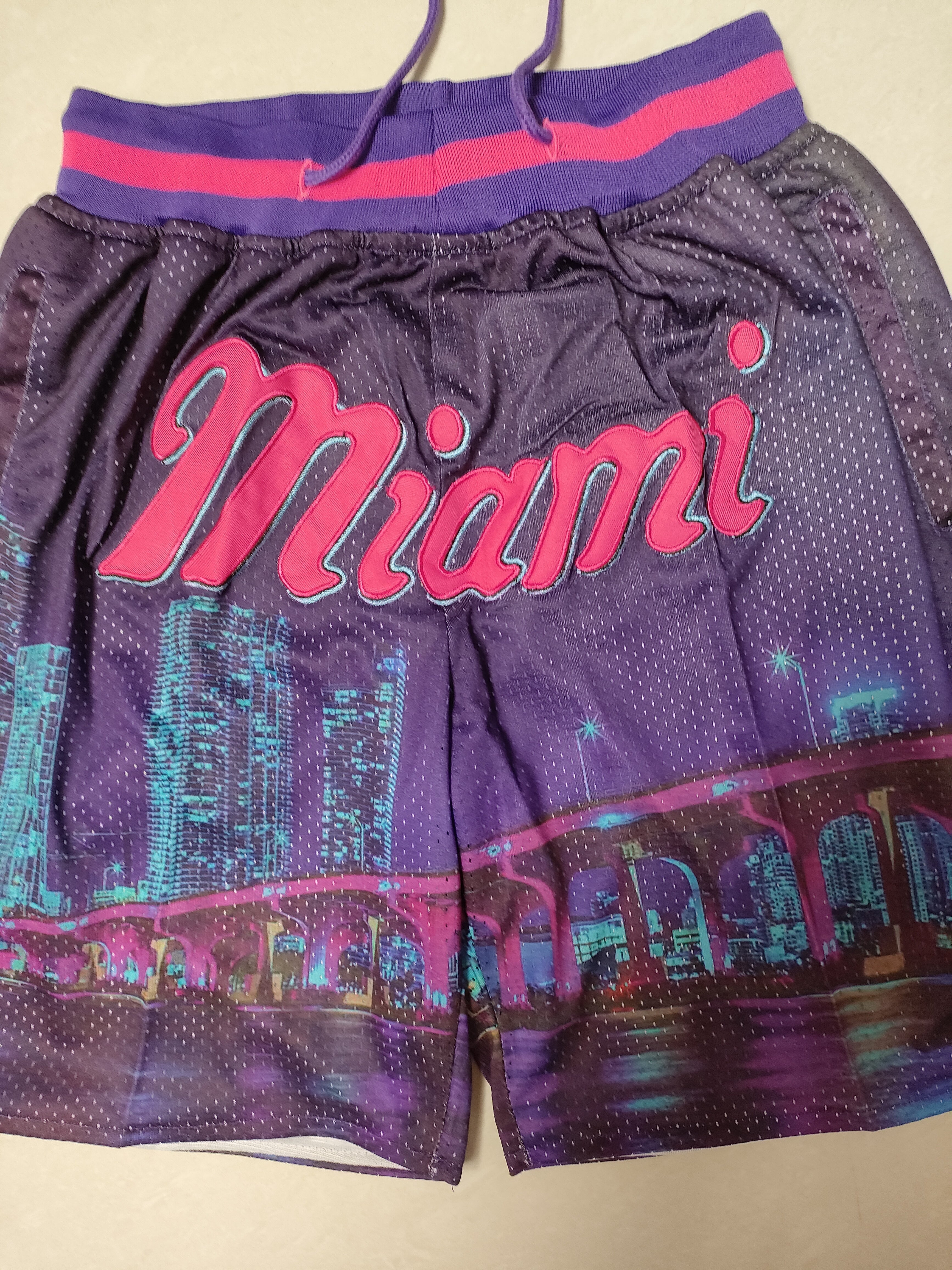 Miami Heat Heat Transfer Purple Pocket Pants