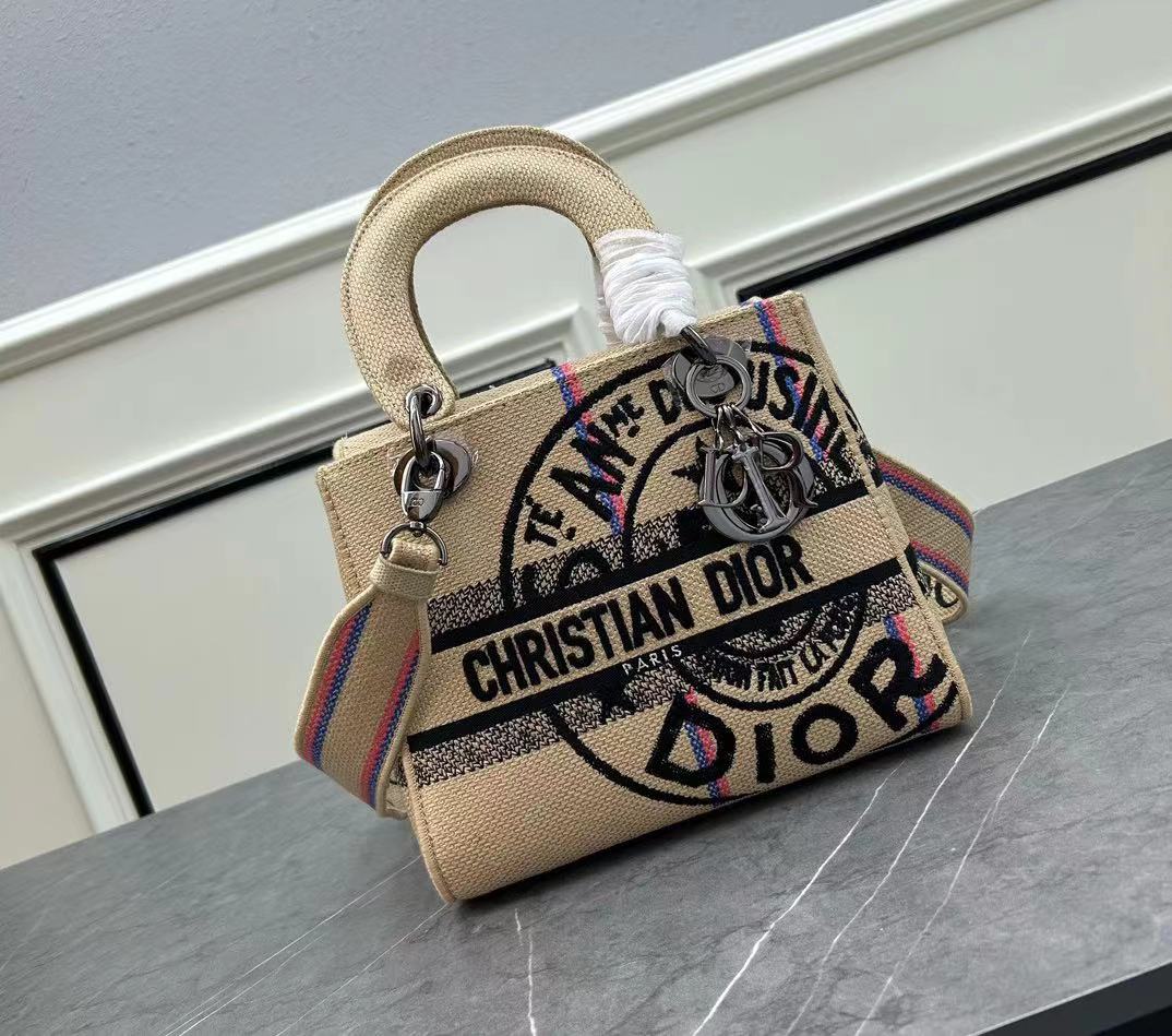 TOP Christian Dior Lady Bag Medium 24×20×11cm - Khaki