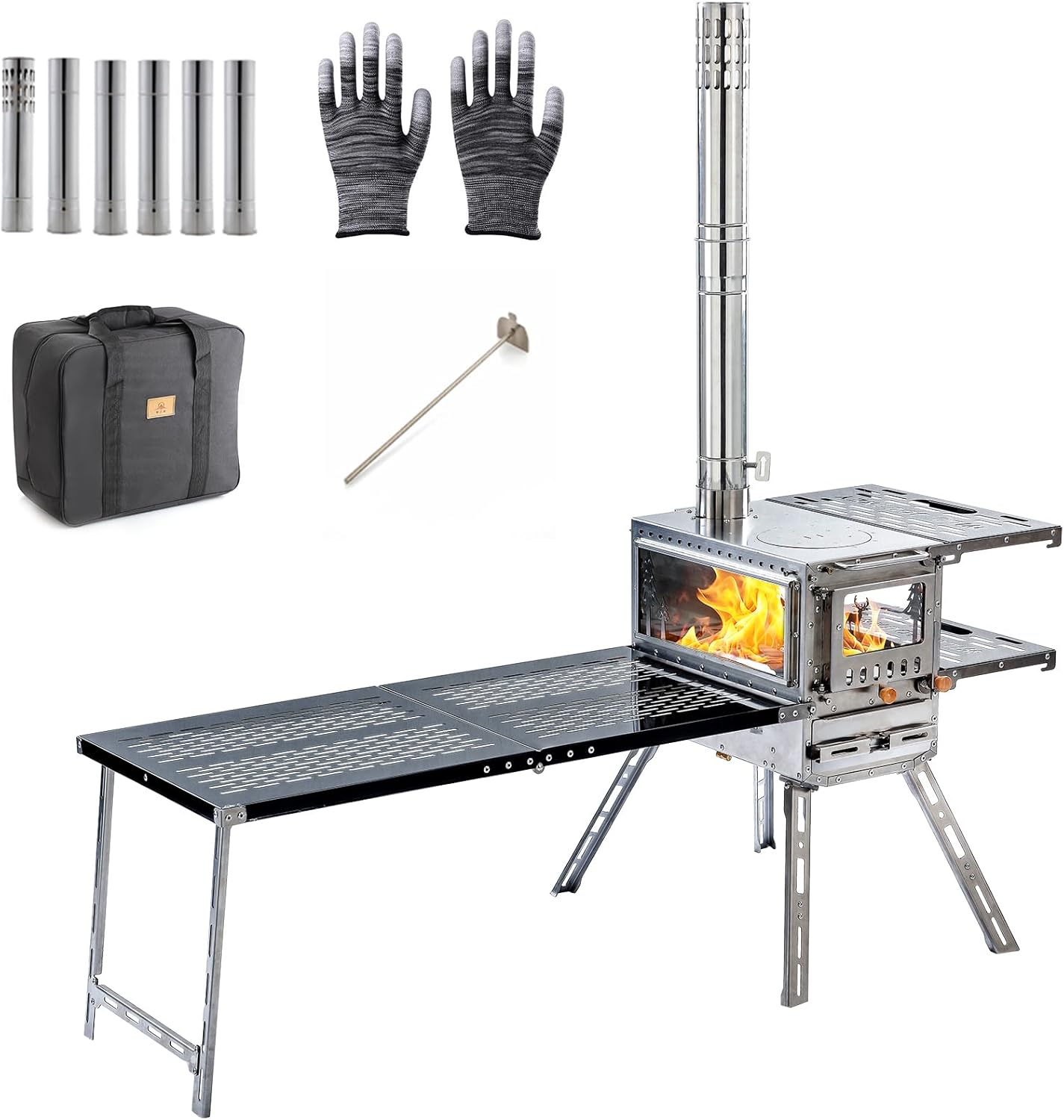 M8 Silver Tent Wood Stove