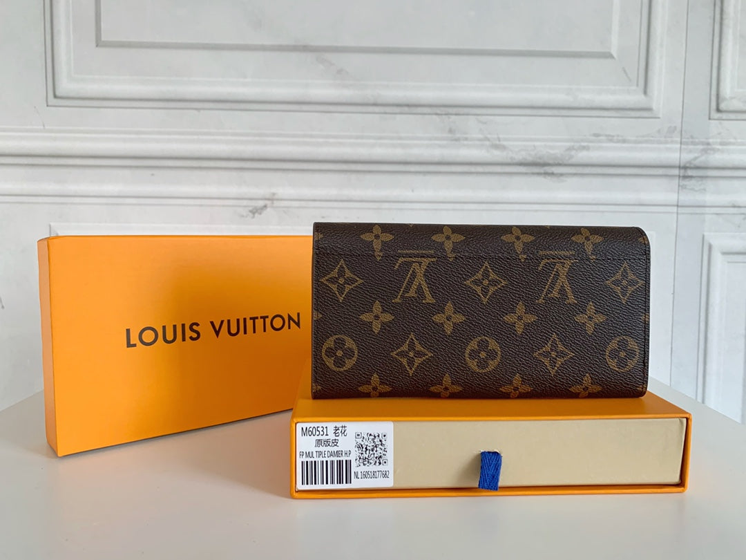 TOP Louis Vuitton LV L*V Monogram Sarah Wallet - Brown