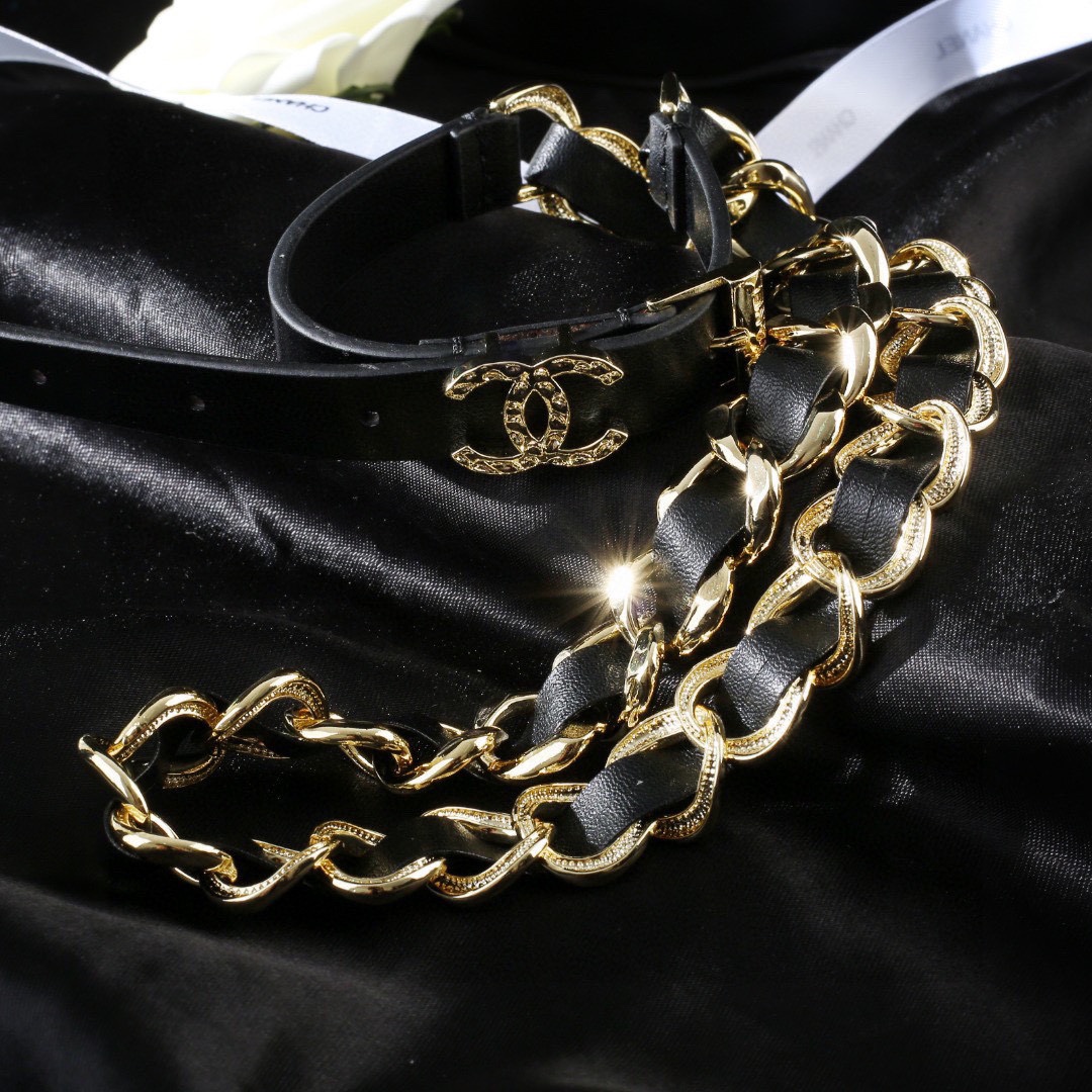 TOP CHANEL C Logo Belt Waist Chain