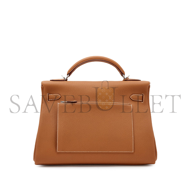HERMES GOLD TOGO MAXI KELLY 42 RETOURNE PALLADIUM HARDWARE 19275 (42*27*17cm)