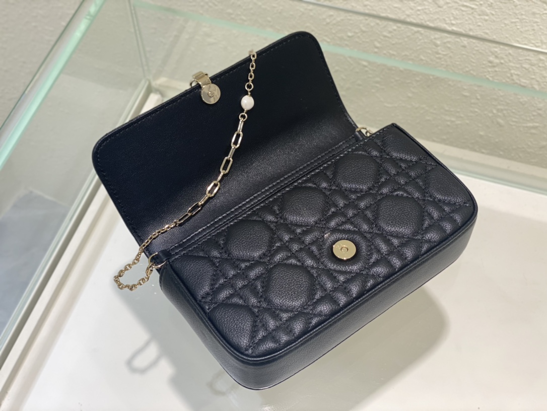 TOP Christian Dior Phone Pouch Bag 19cm-Black