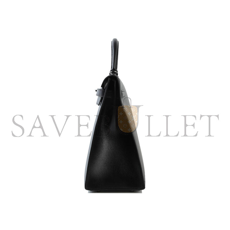 HERMÈS EDITION SO BLACK BOX KELLY 35 HANDBAG BLACK (35*25*12cm)