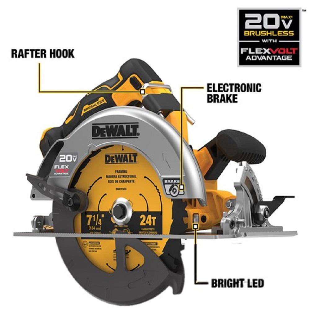 20V MAX Cordless Brushless 7-1/4 in. Sidewinder Style Circular Saw with FLEXVOLT ADVANTAGE (Tool Only)