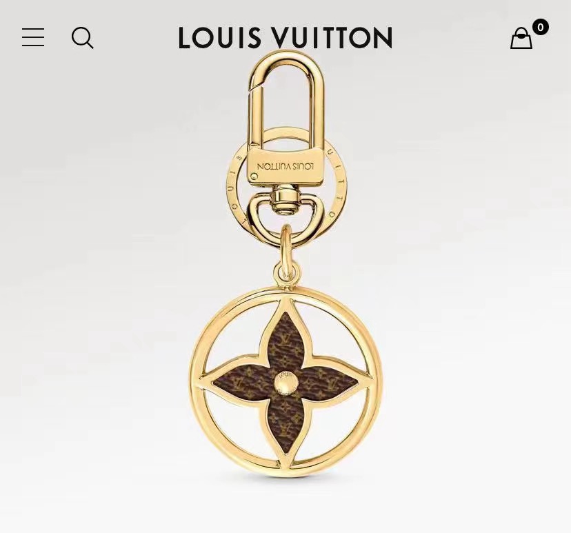 TOP Louis Vuitton LV Puzzle Flower Monogram Key Chain  - Gold