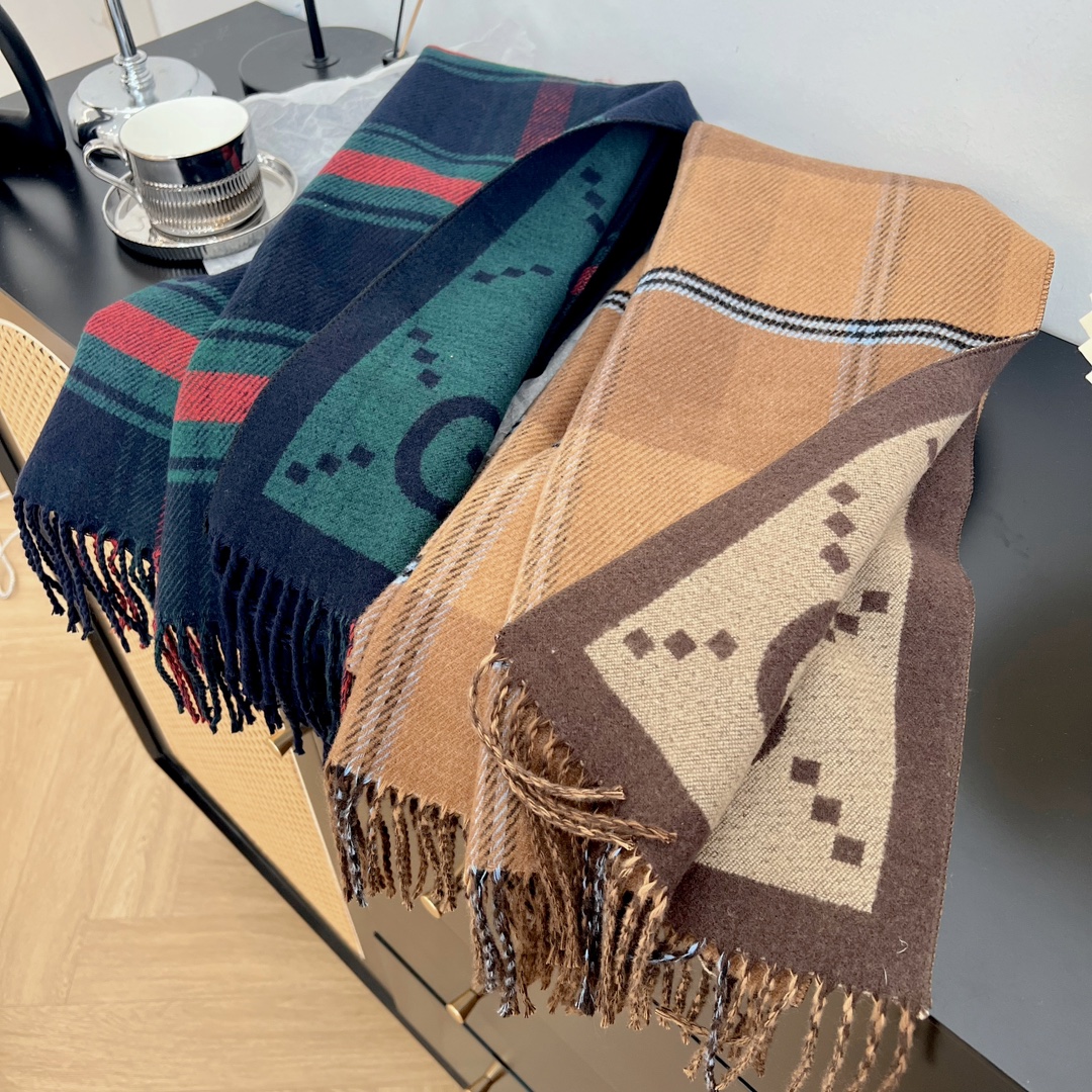 TOP GUCCI Cashmere Scarf  30x180cm - 2 Colors