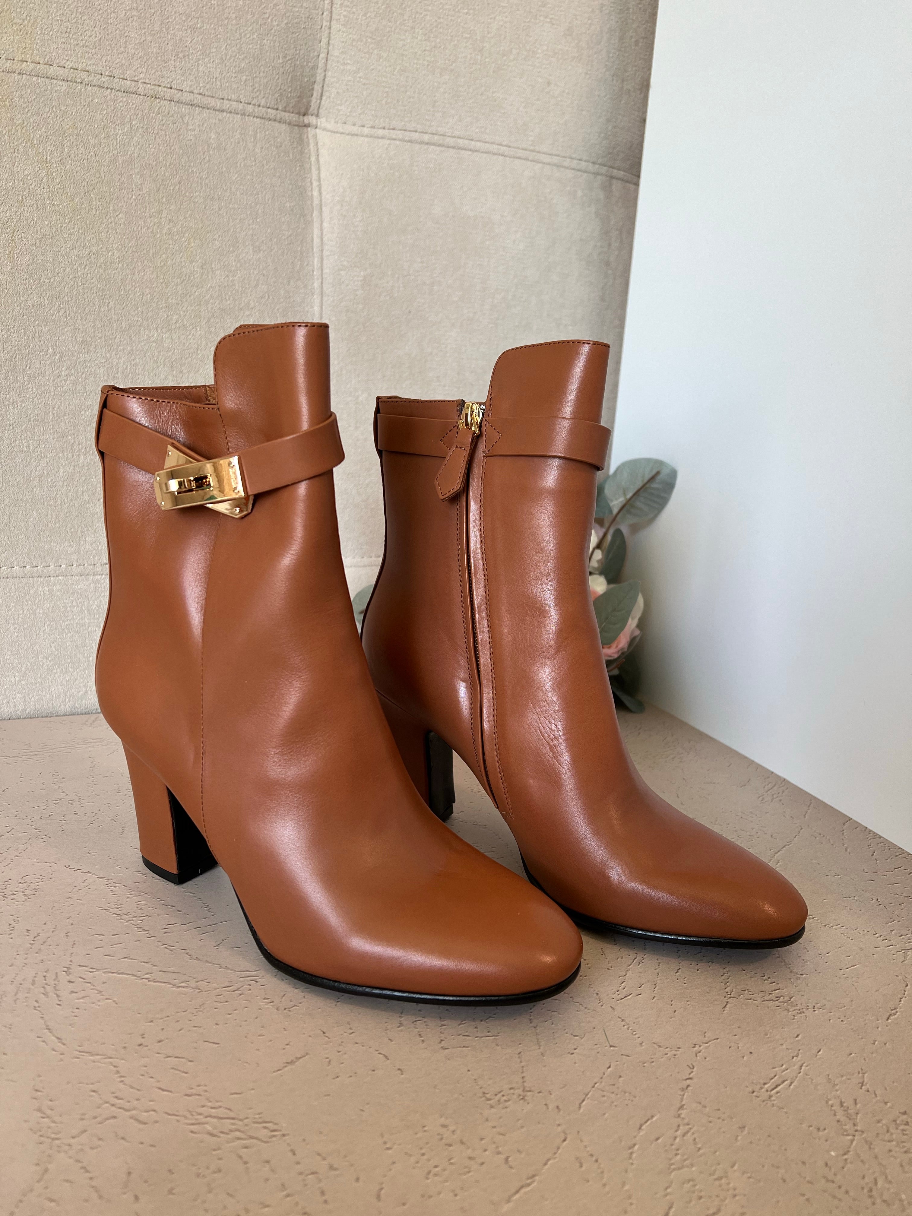 TOP HERMES Joueuse Ankle Boots - Brown