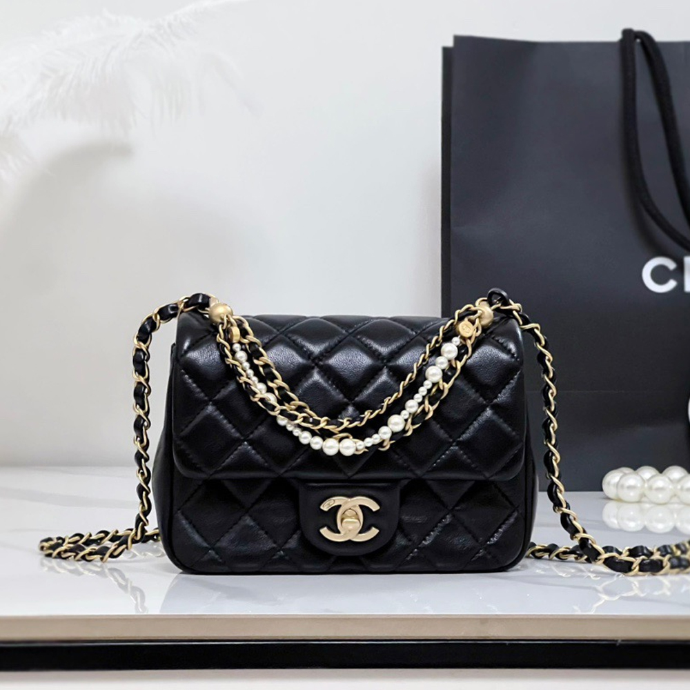 Chanel 24P Mini Square Black（10A Mirror Version）