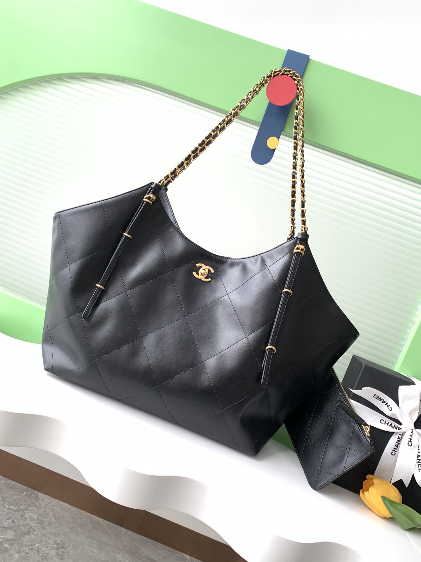 TOP CHANEL Tote Bag Cowhide 47*31*11cm/59*36*13cm - Black&GHW