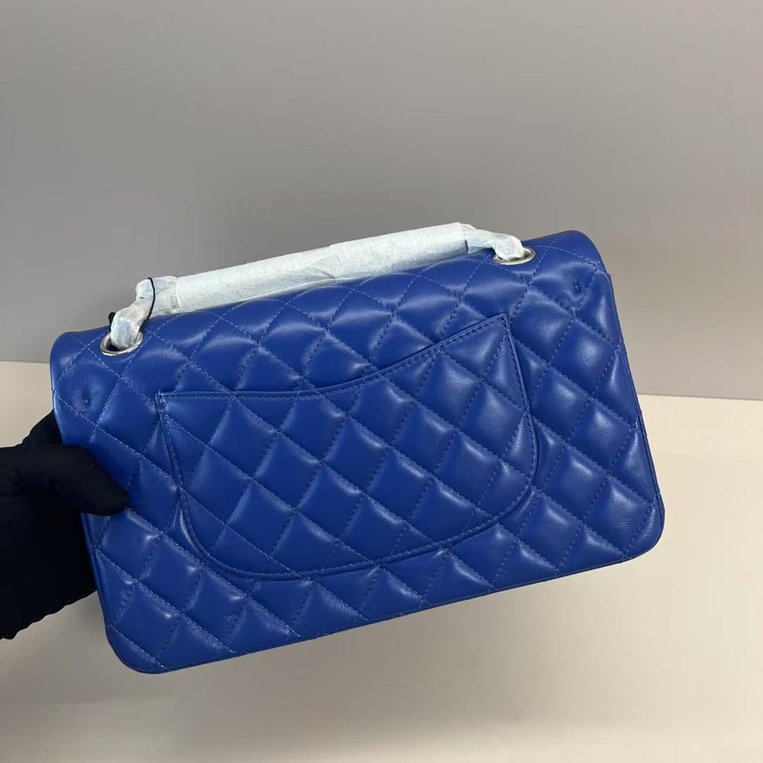 TOP CHANEL Classic Flap Bag  25cm – Dark Blue & SHW