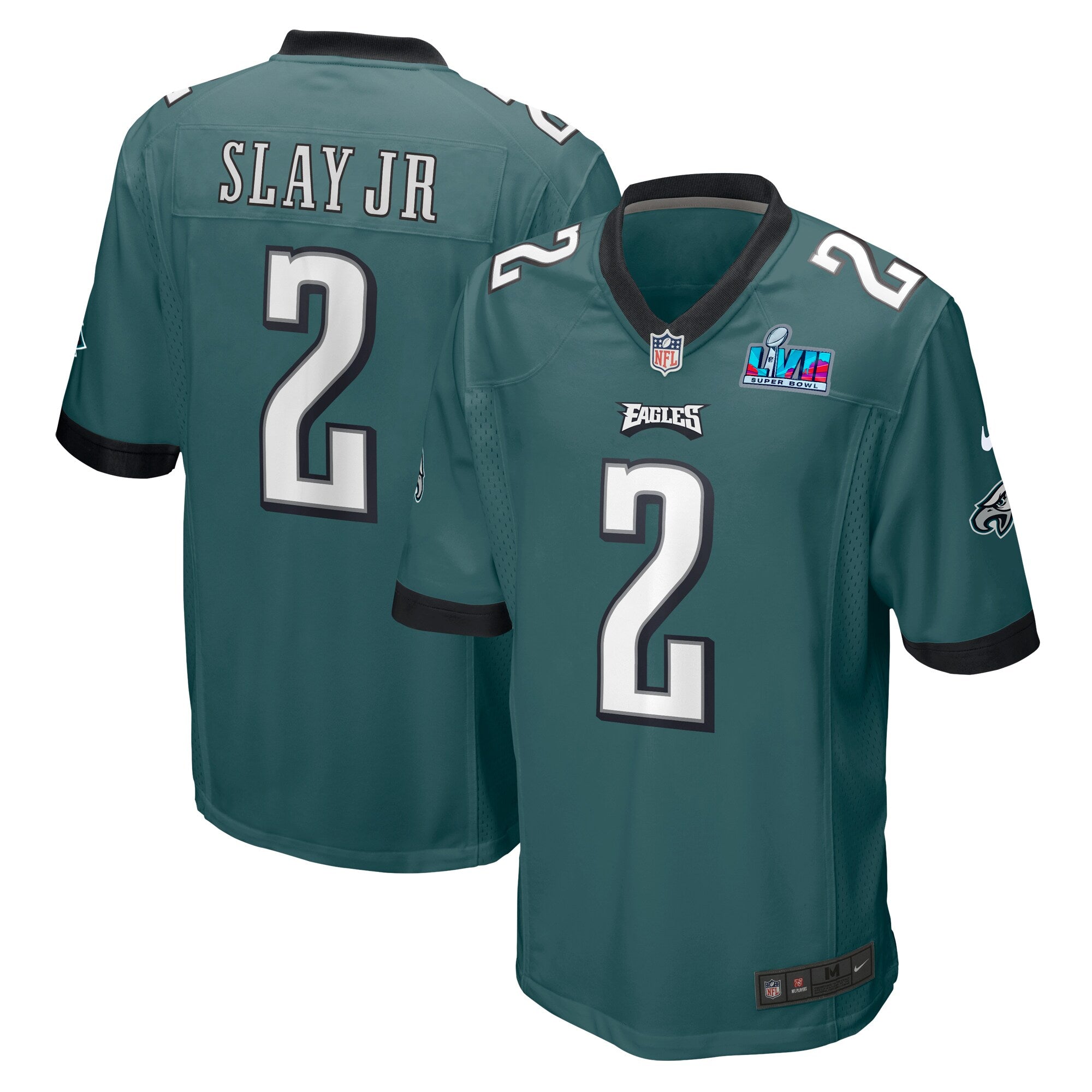 Darius Slay Jr. Philadelphia Eagles  Super Bowl LVII Patch Game Jersey - Midnight Green