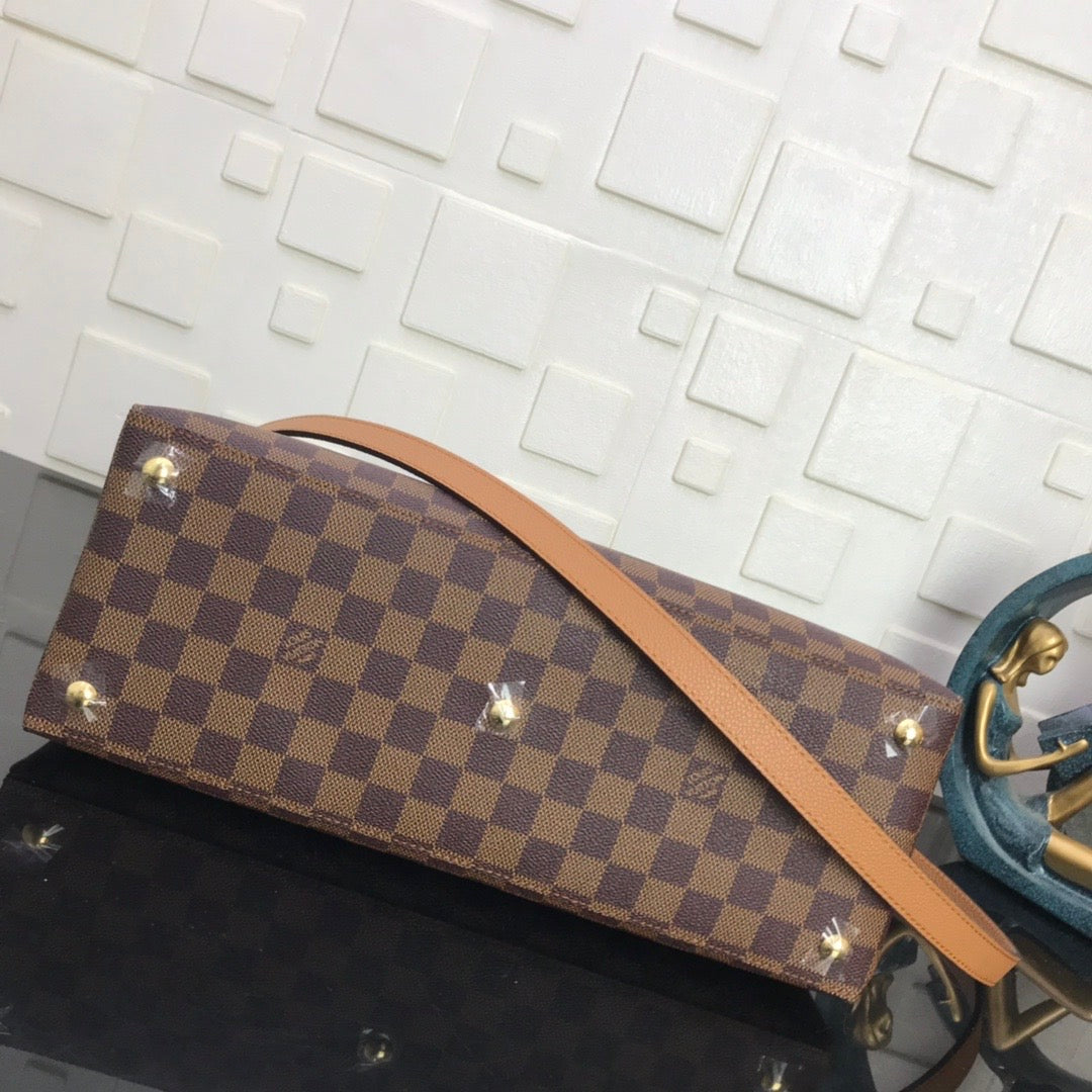 TOP Louis Vuitton LV L*V Damier Ebene Riverside 36 x 25.1  x 14.9 cm- Brown
