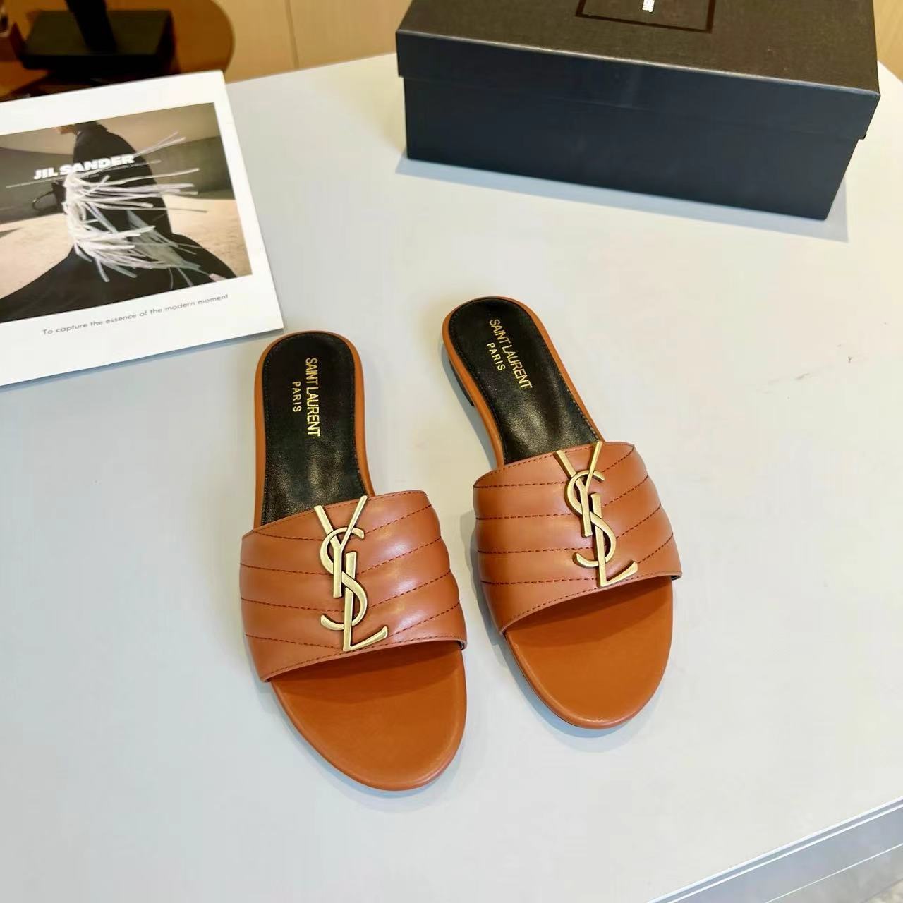 YSL Saint Laurent Gold Label Slippers (Replica)