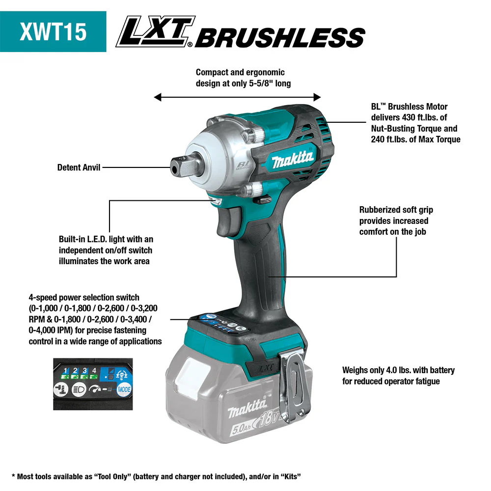 XWT15XVZ 18V LXT BL 1/2