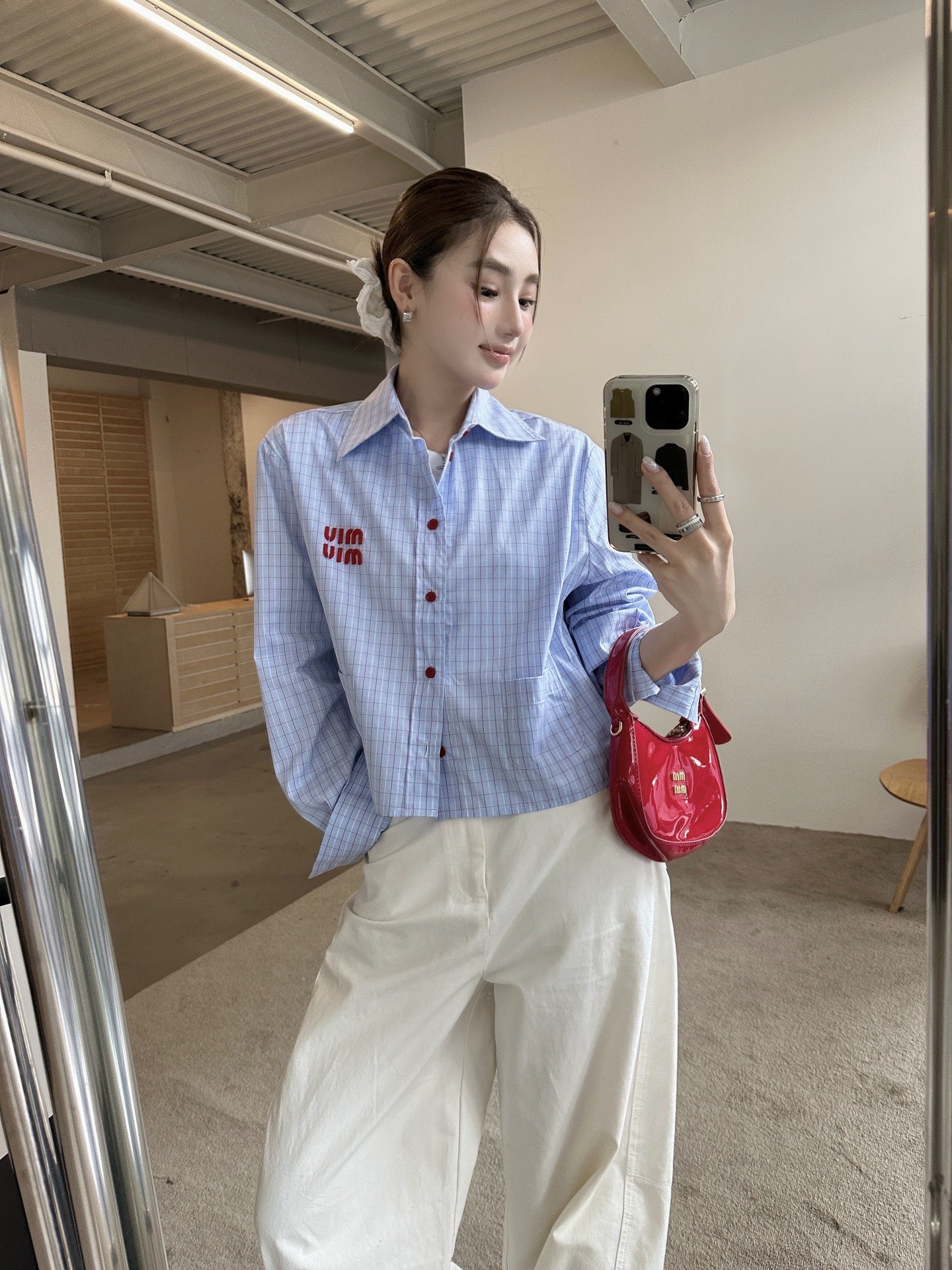 TOP Miu Miu Striped Shirt - Blue