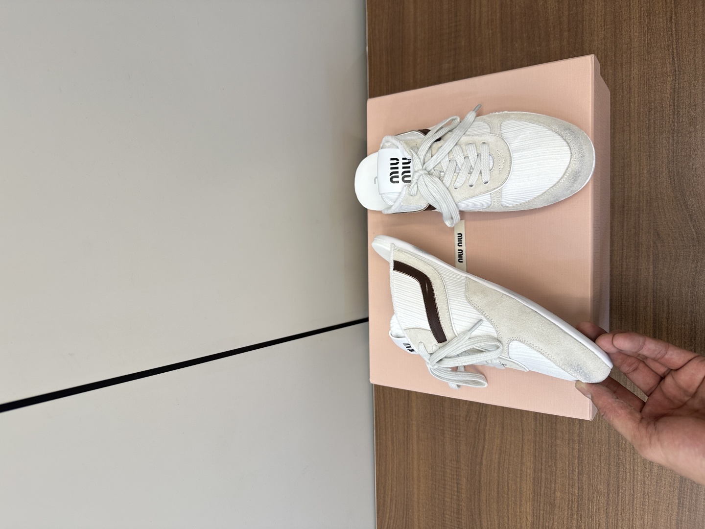 TOP Miu Miu Half Sneakers Cowhide - White