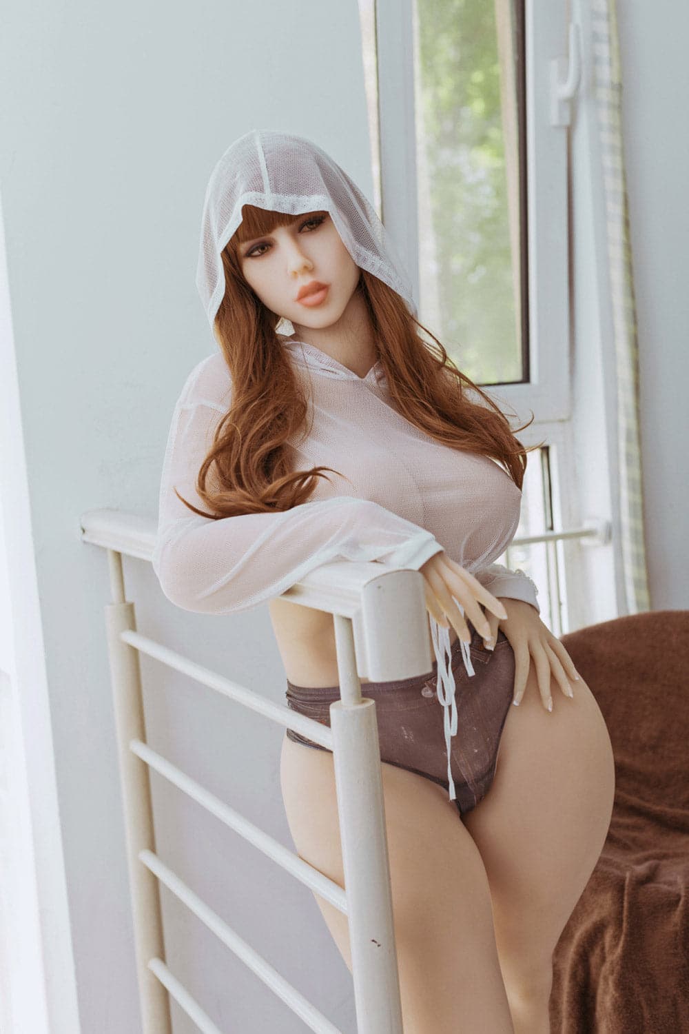 163cm/5ft4 H-Cup Life-Size Big Booty BBW Fat Sex Doll with #198 Head