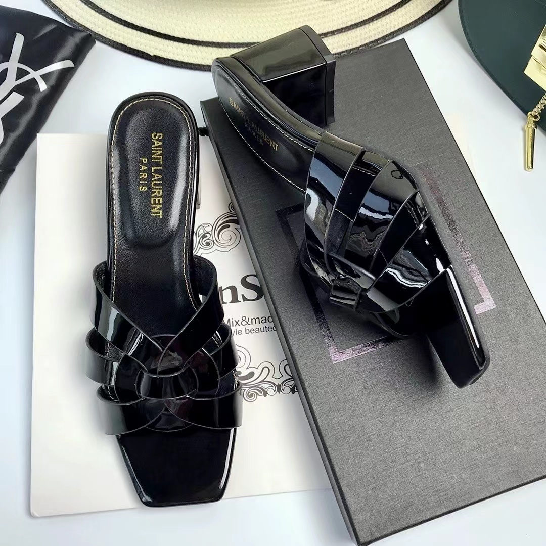 YSL Saint Laurent Nu Pieds Thick Heeled Shoes (Replica)