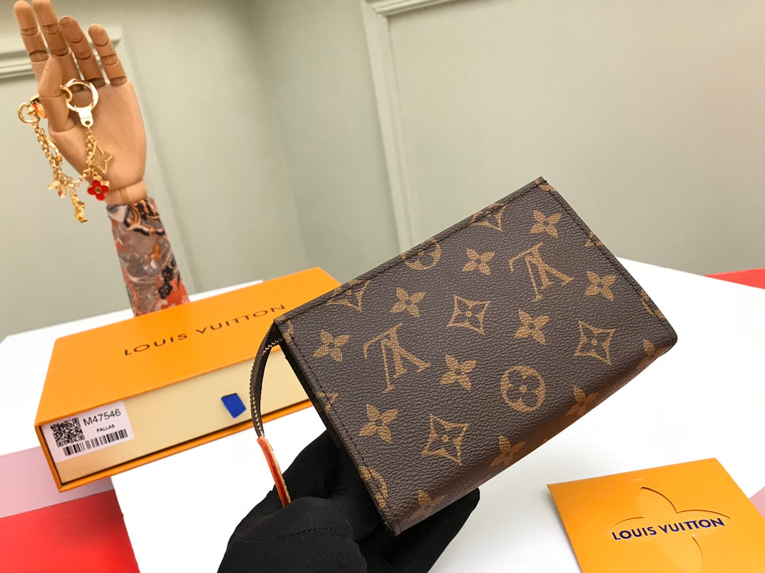 TOP Louis Vuitton LV Toilery Pouch Monogram 15-Brown