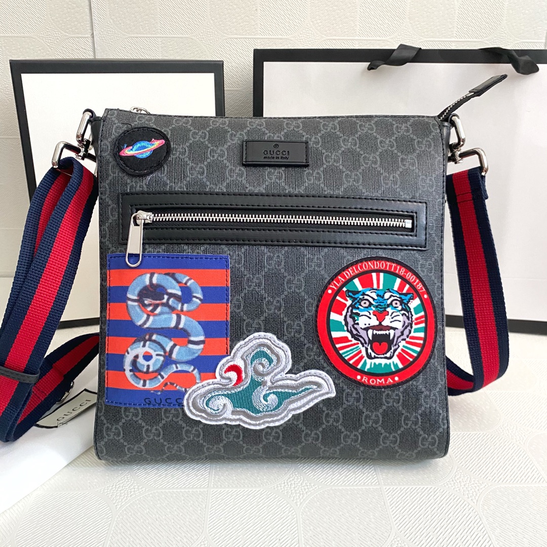 GUCCI Classic Canvas&Leather Crossbody Bag(Replica)