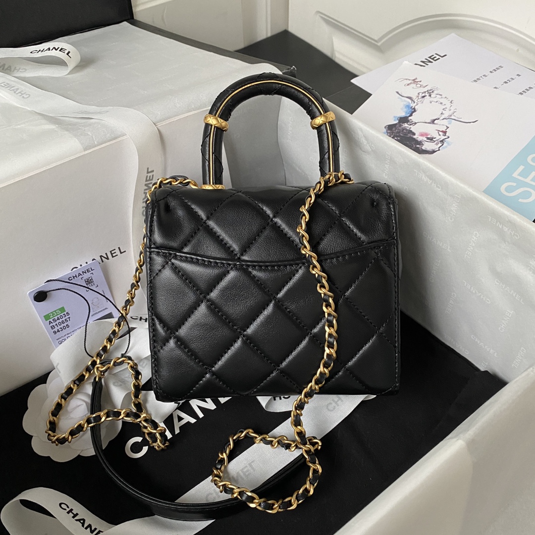 TOP CHANEL Lambskin Small Clutch 15*15.5*7.5 cm - Black