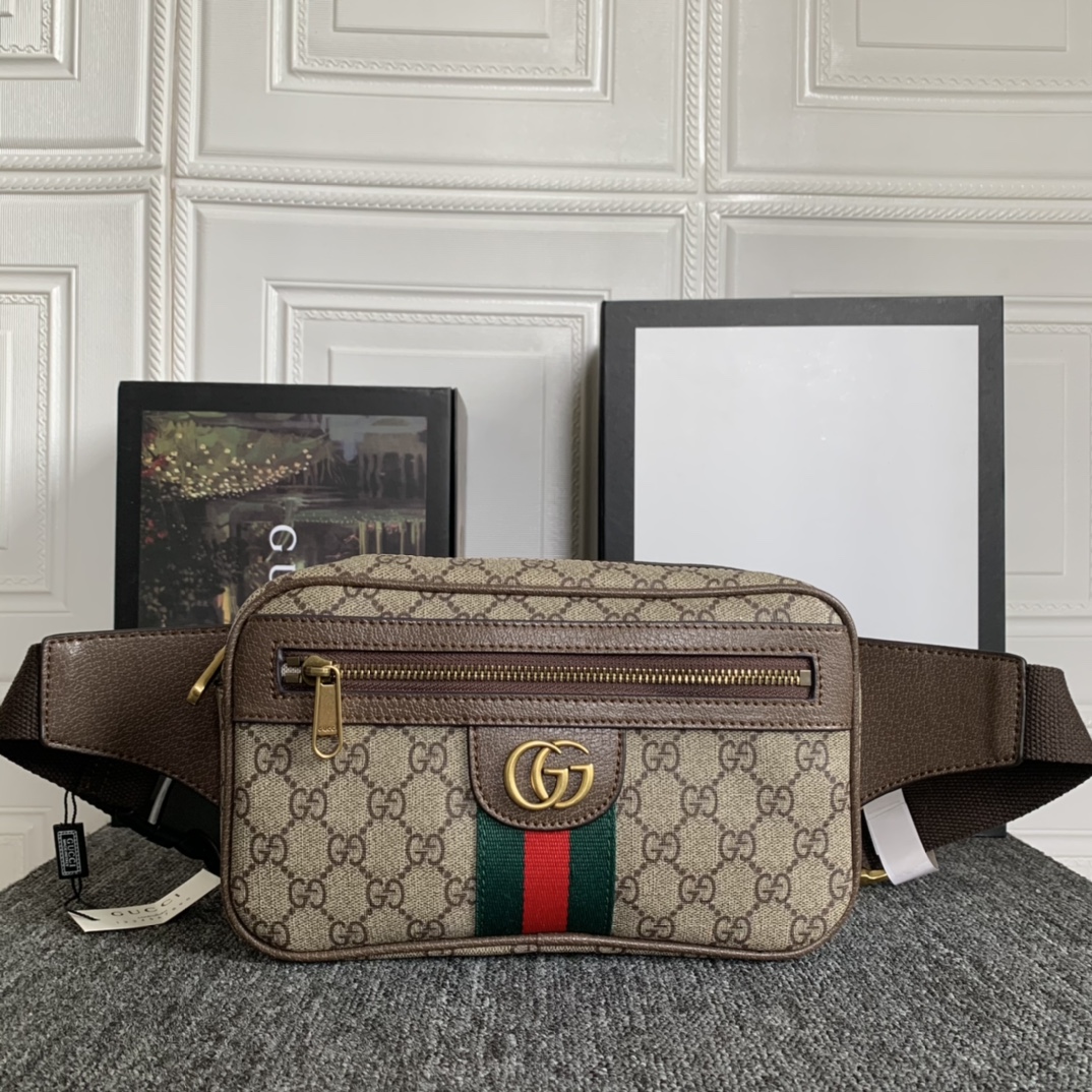 Gucci Canvas & Leather Waist bag(Replica)