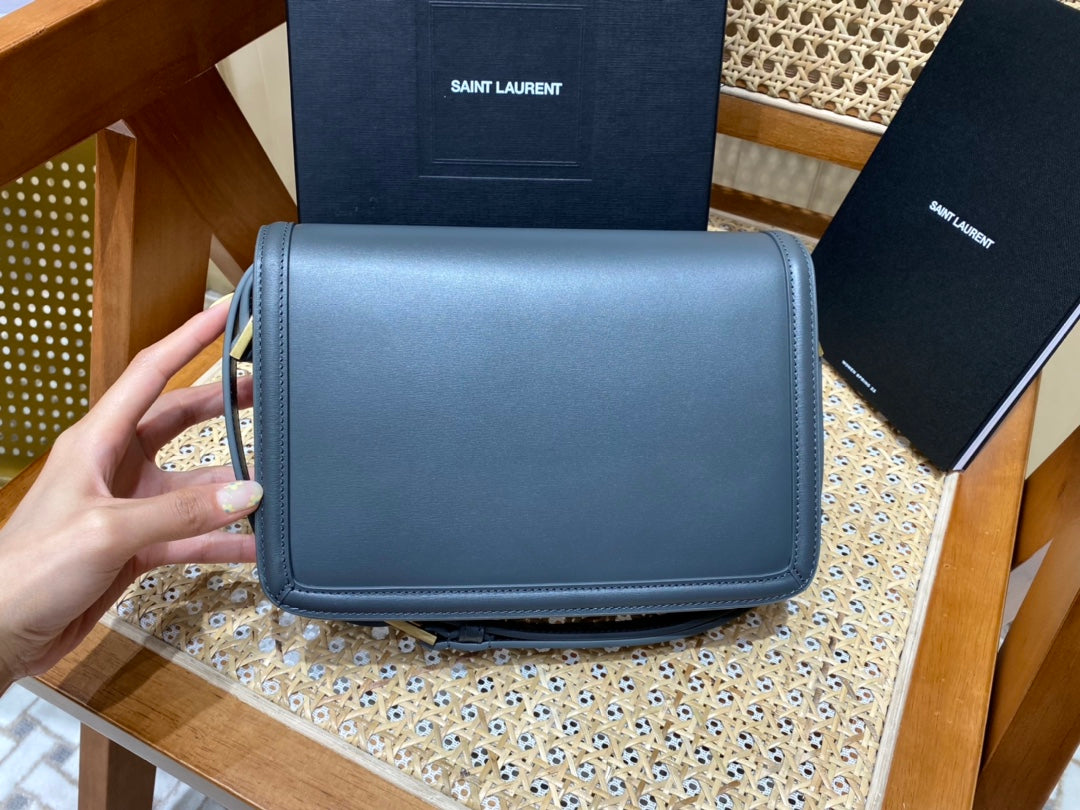 TOP Yves Saint Laurent YSL Solferino Medium Box Bag - Dark Grey