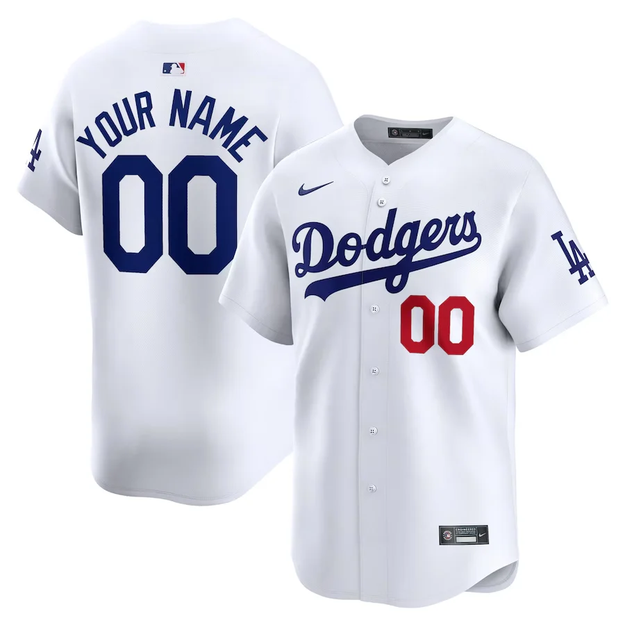 Custom Los Angeles Dodgers White Home Limited Jersey