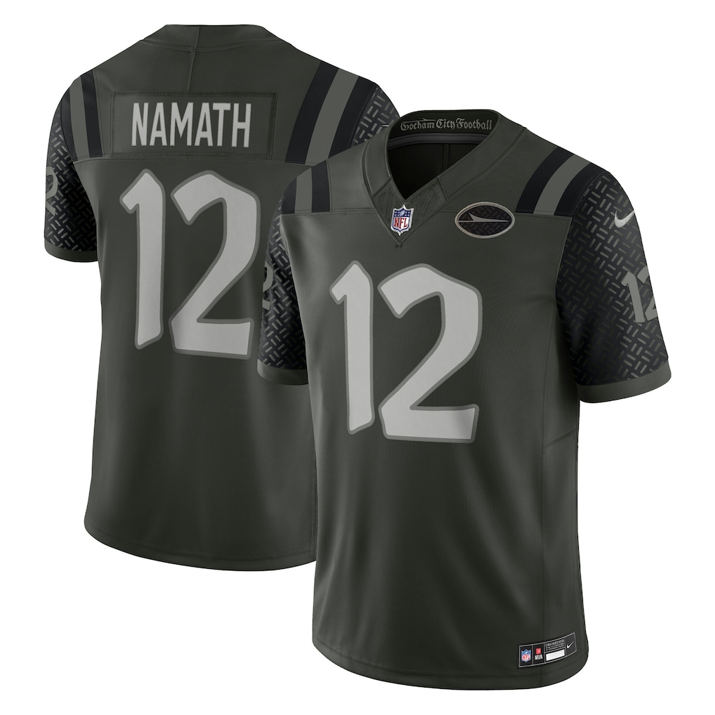 Men's New York Jets Joe Namath Gotham Green 2025 Rivalries Collection Retired Player Limited Jersey