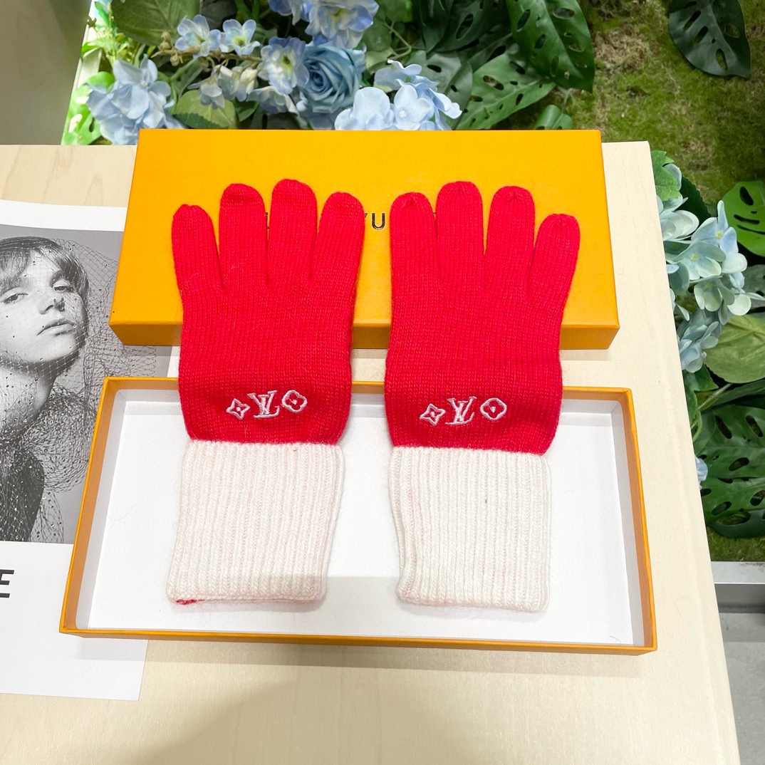 TOP Louis Vuitton LV Wool Gloves-3 Colors