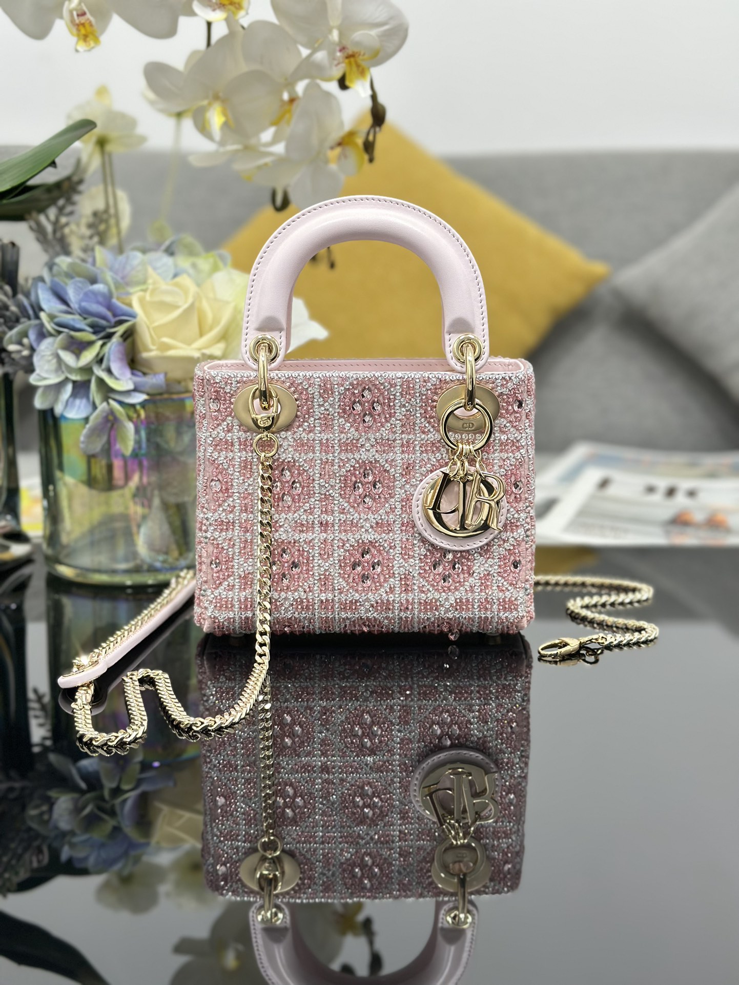 TOP Christian Dior Lady Dior Bag 17x15x7 cm - Pink