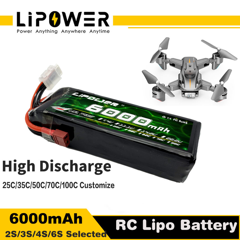 Wholesale customized grease batteries 6Ah 8Ah 10Ah 14Ah 30Ah 6S 12S 14s for FPV drones - lipowbattery