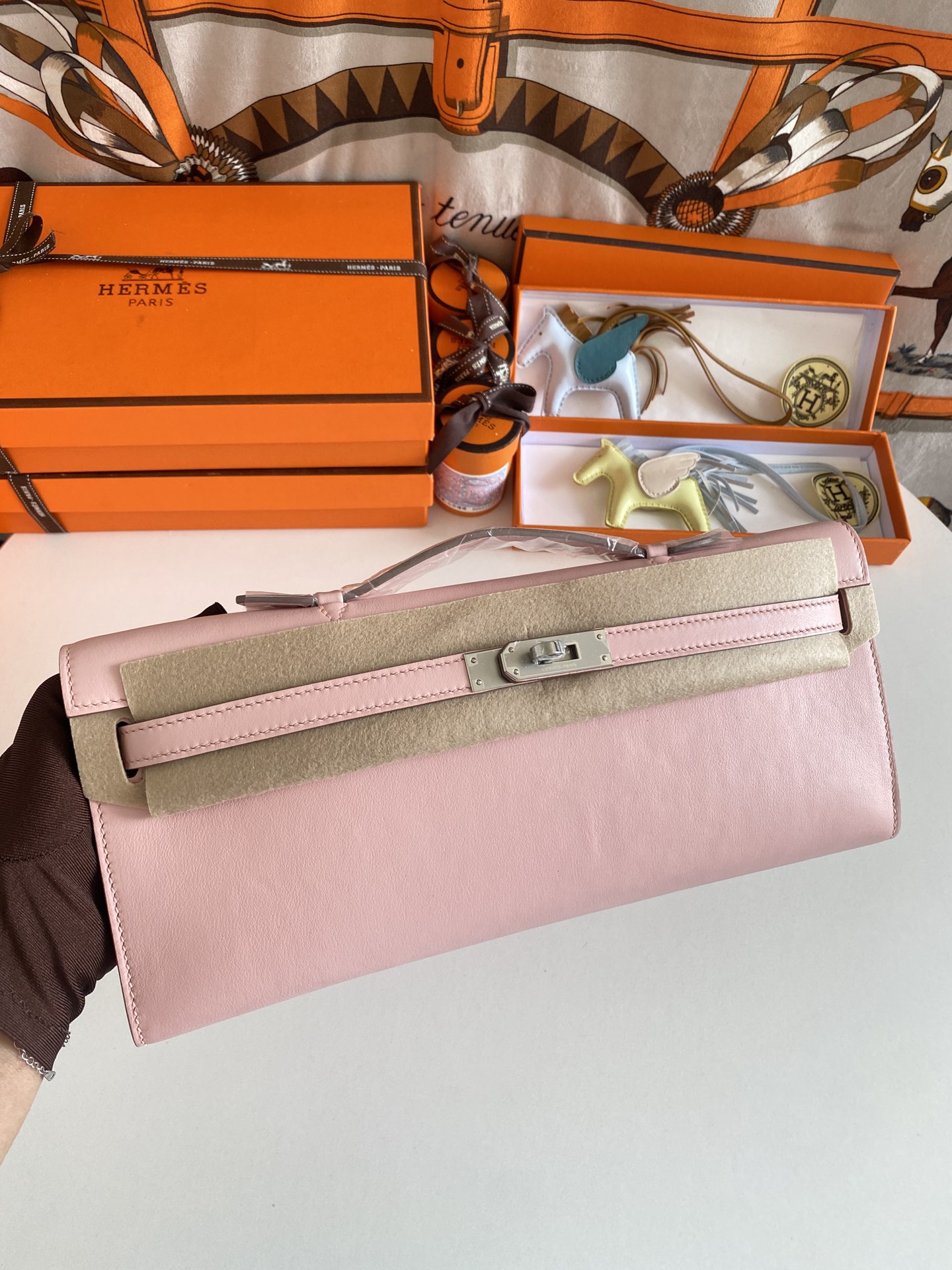 TOP HERMES Kelly Cut Epsom 31CM - Pink - GHW&SHW
