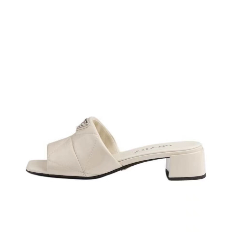 Prada  Comfort Goes With Everything 3.5CM Thick Heel Sandals Slide (Replica)