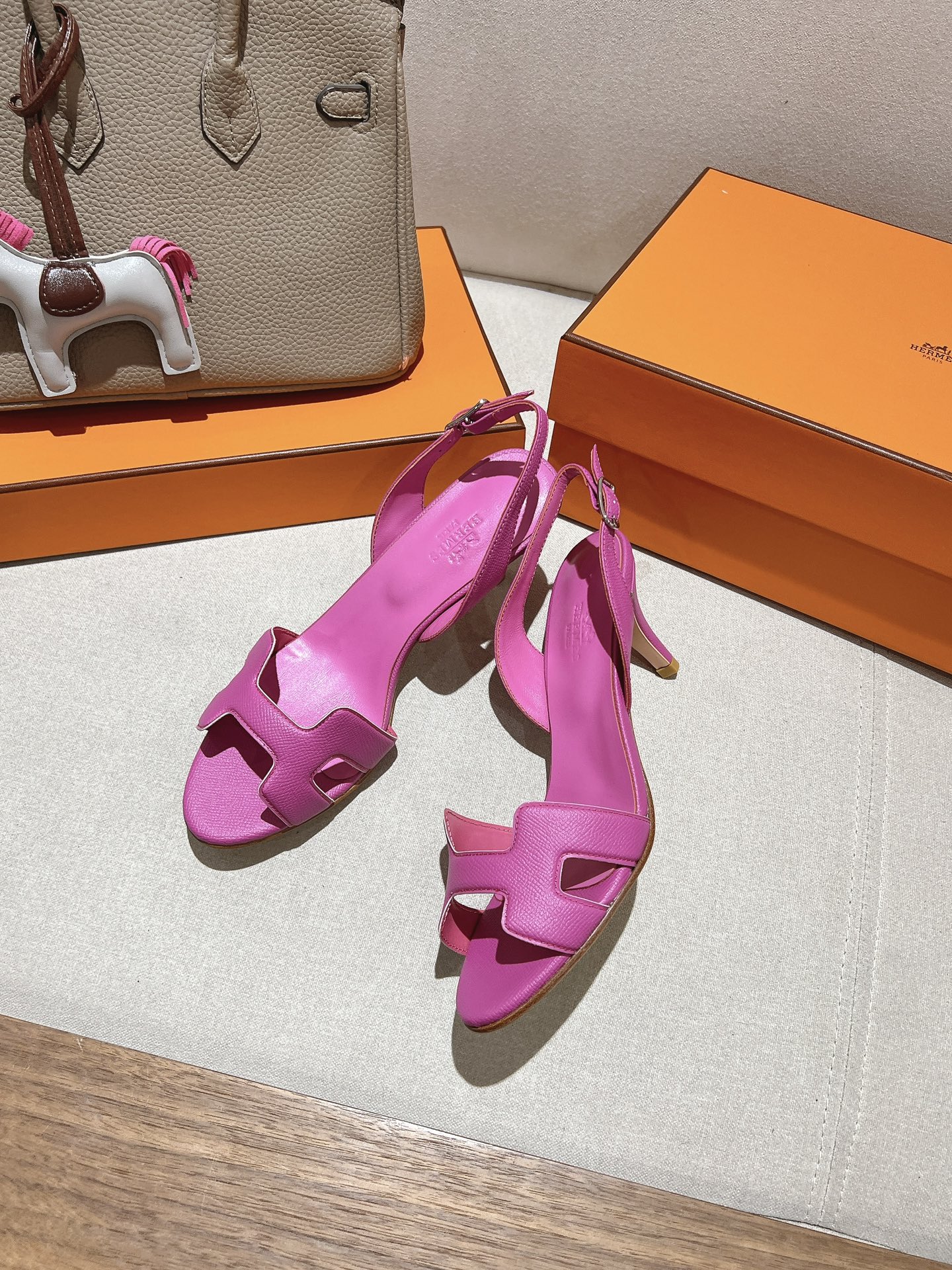 TOP HERMES High Heels Sandals 9 cm - Pink