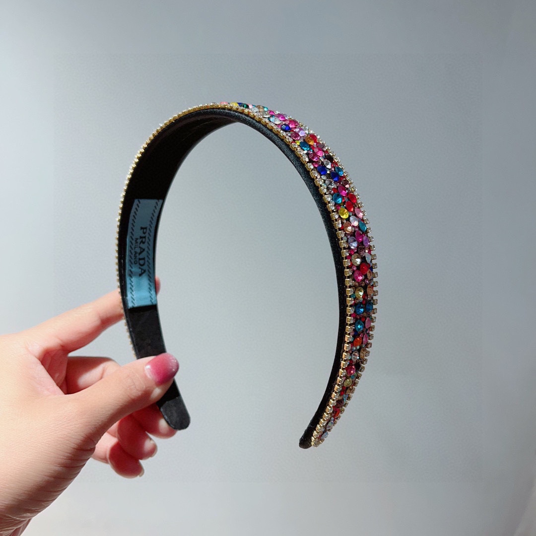 TOP PRADA Color Paste Drilling Hair Hoop - 3 Colors