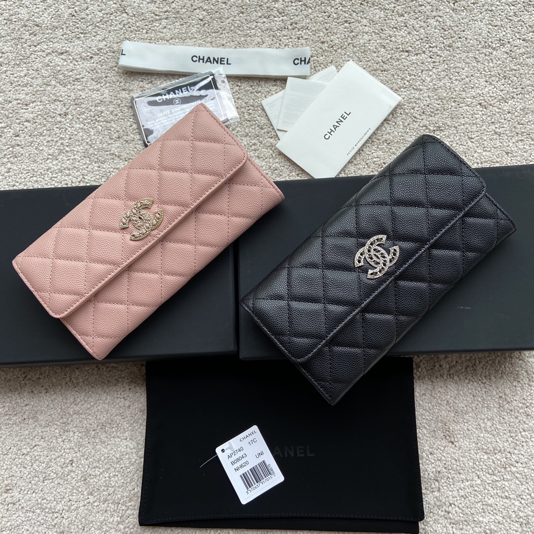 TOP CHANEL Wallet Cowhide 10.5*19*3cm - 2 Color