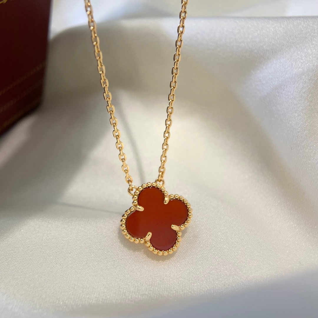 TOP Van Cleef & Arpels VCA Alhambra Necklace - Red