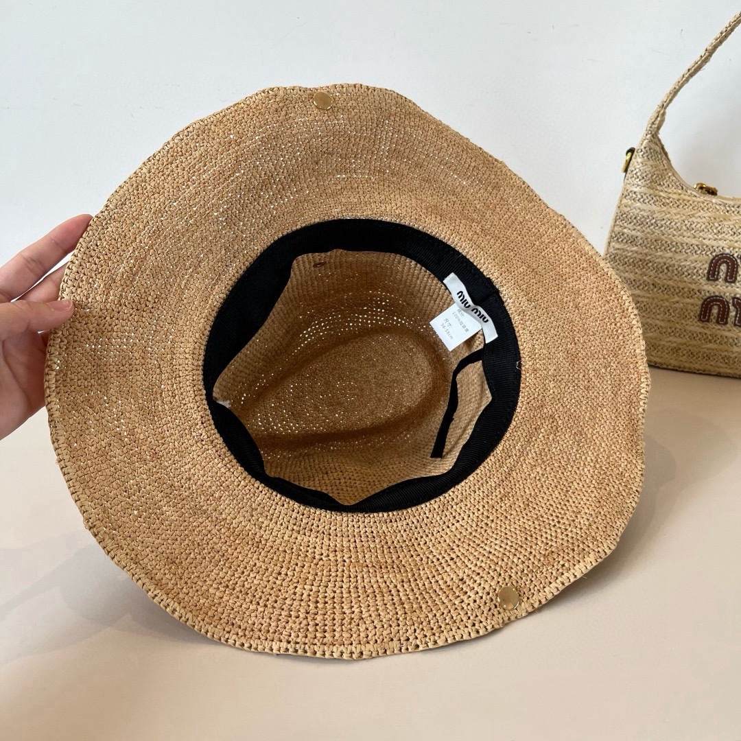 TOP Miu Miu Straw Hat - Brown