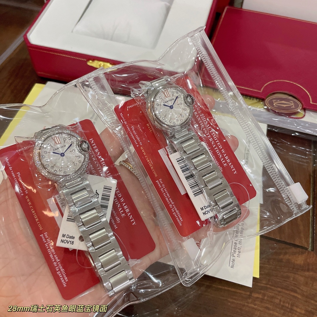 TOP Cartier Watch 28mm - White Dial