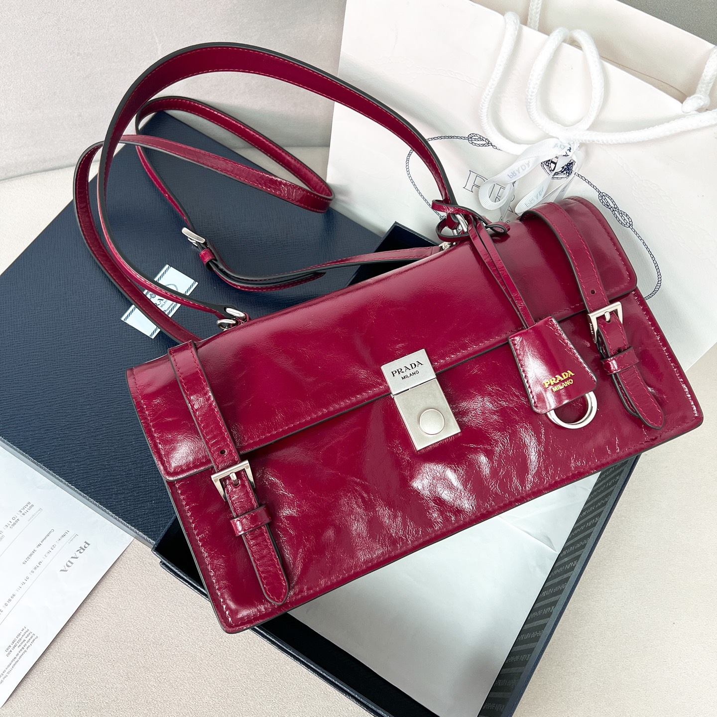 TOP PRADA Leather Briefcase 32*16.5*10cm - 3 Colour