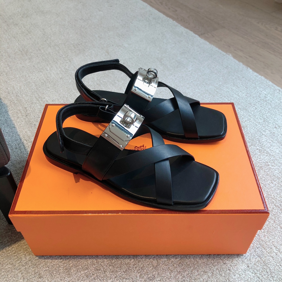 TOP HERMES Calfskin Sandals - 3 Colors