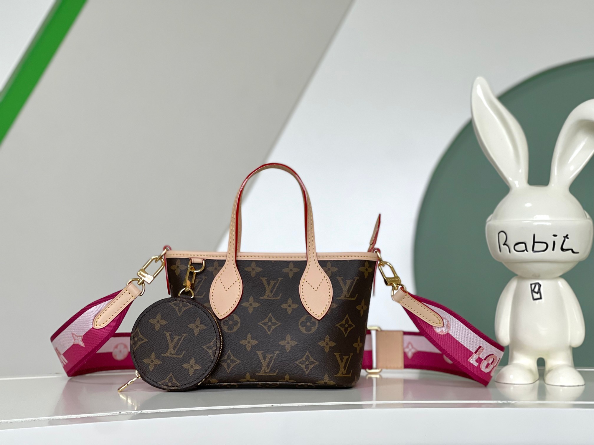 TOP Louis Vuitton LV Mini Shopping Bag Series New Handbag 24x9x14cm - Fuchsia
